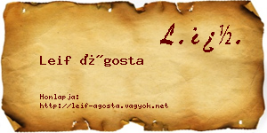 Leif Ágosta névjegykártya